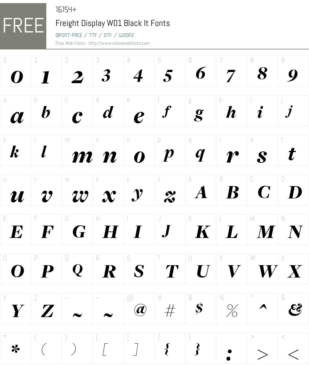 FreightDisplayW01-BlackIt Font Screenshots