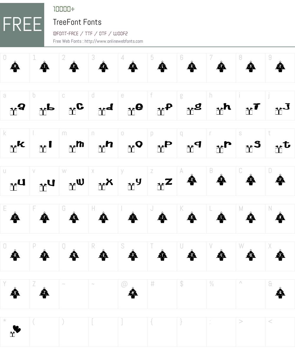 TreeFont Font Screenshots