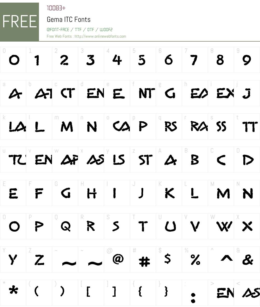 Gema ITC Font Screenshots