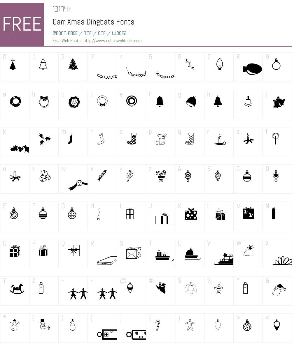 Carr Xmas Dingbats Font Screenshots