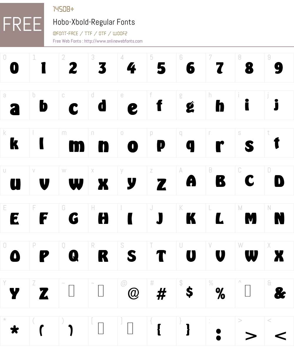 Hobo-Xbold Font Screenshots