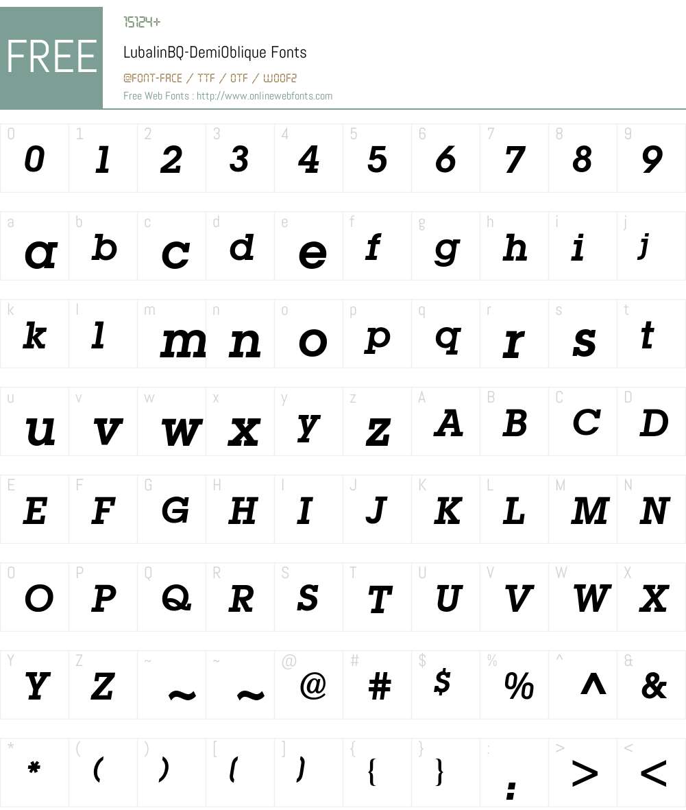 Lubalin BQ Font Screenshots