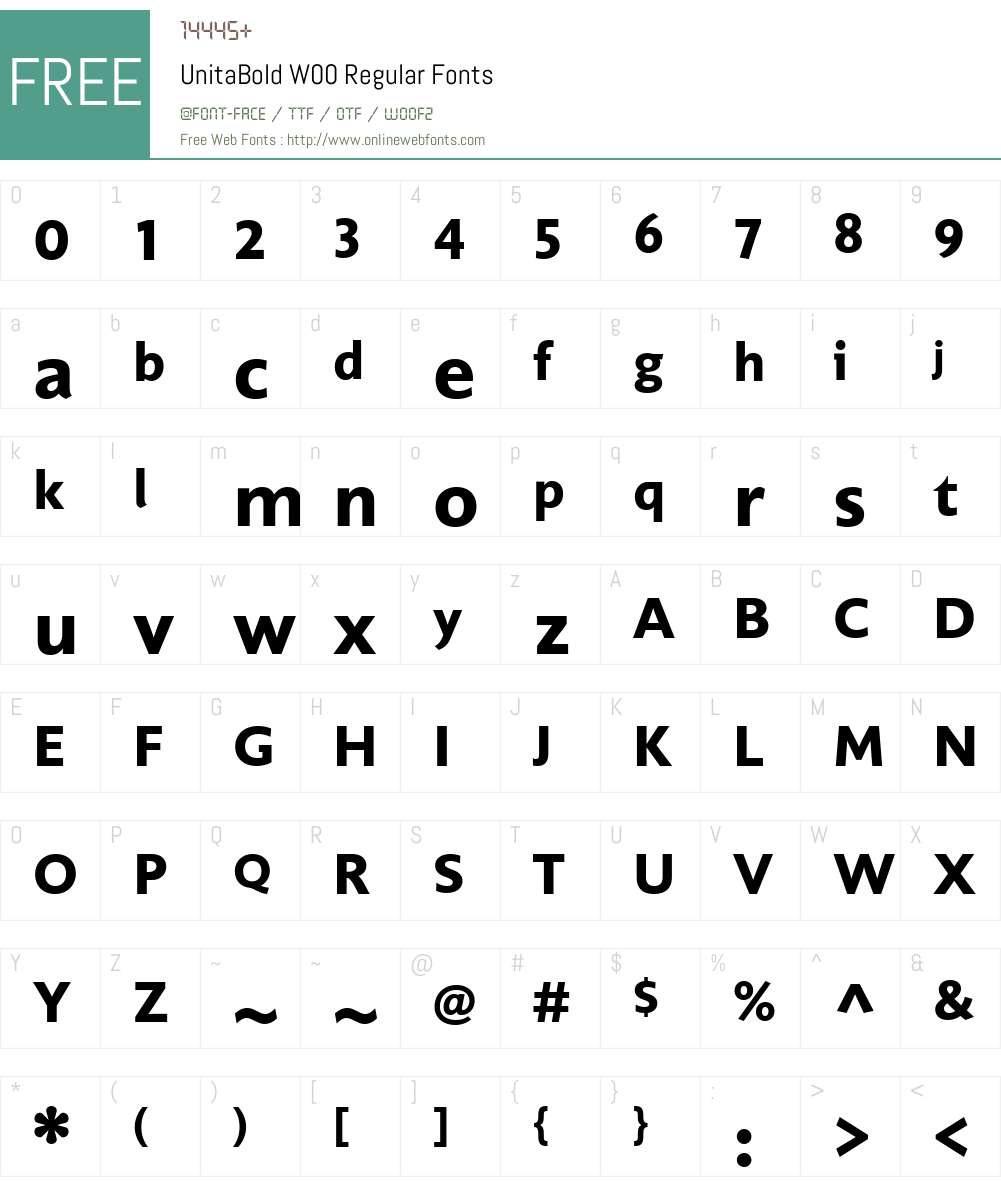 UnitaBoldW00-Regular Font Screenshots