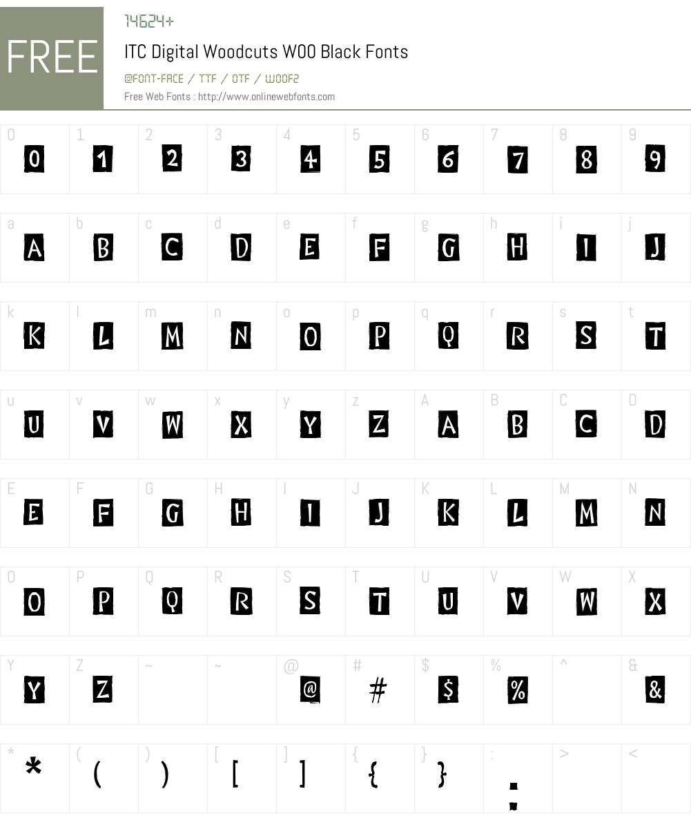 ITC Digital Woodcuts Font Screenshots