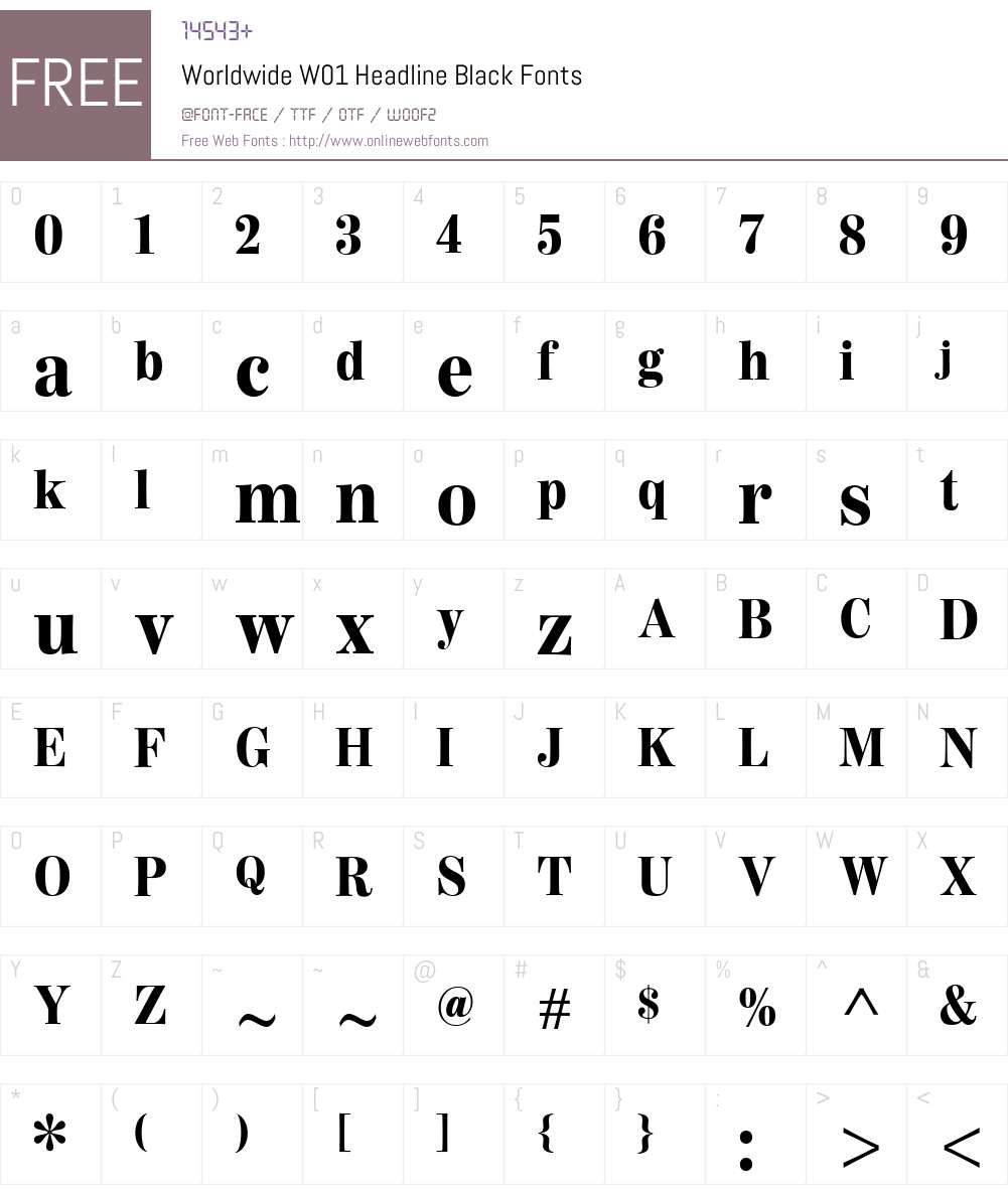 WorldwideW01-HeadlineBlack Font Screenshots