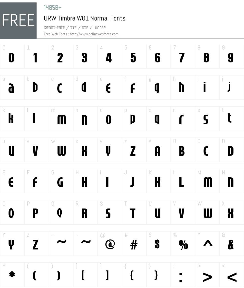 URWTimbreW01-Normal Font Screenshots