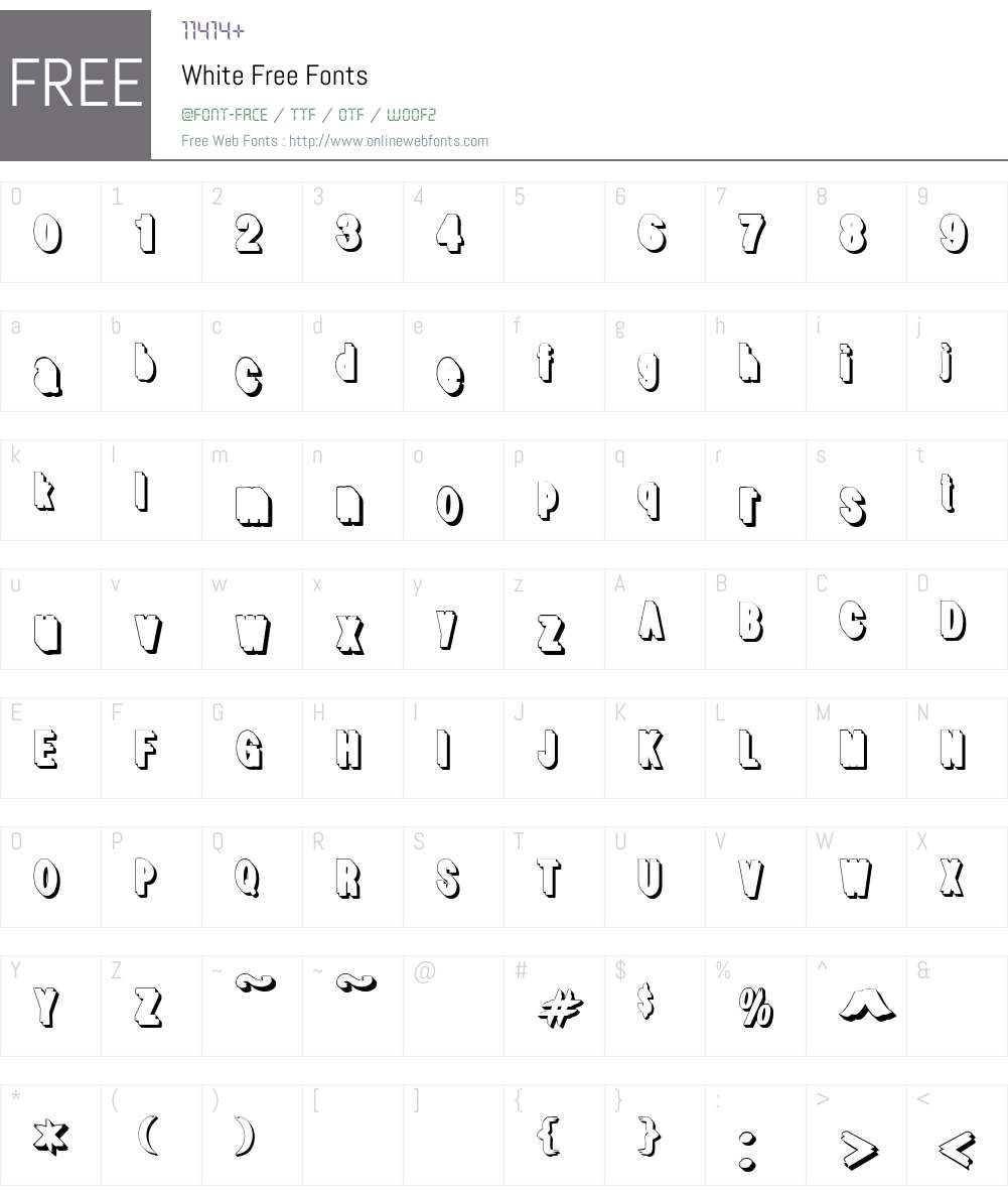 White Free Font Screenshots
