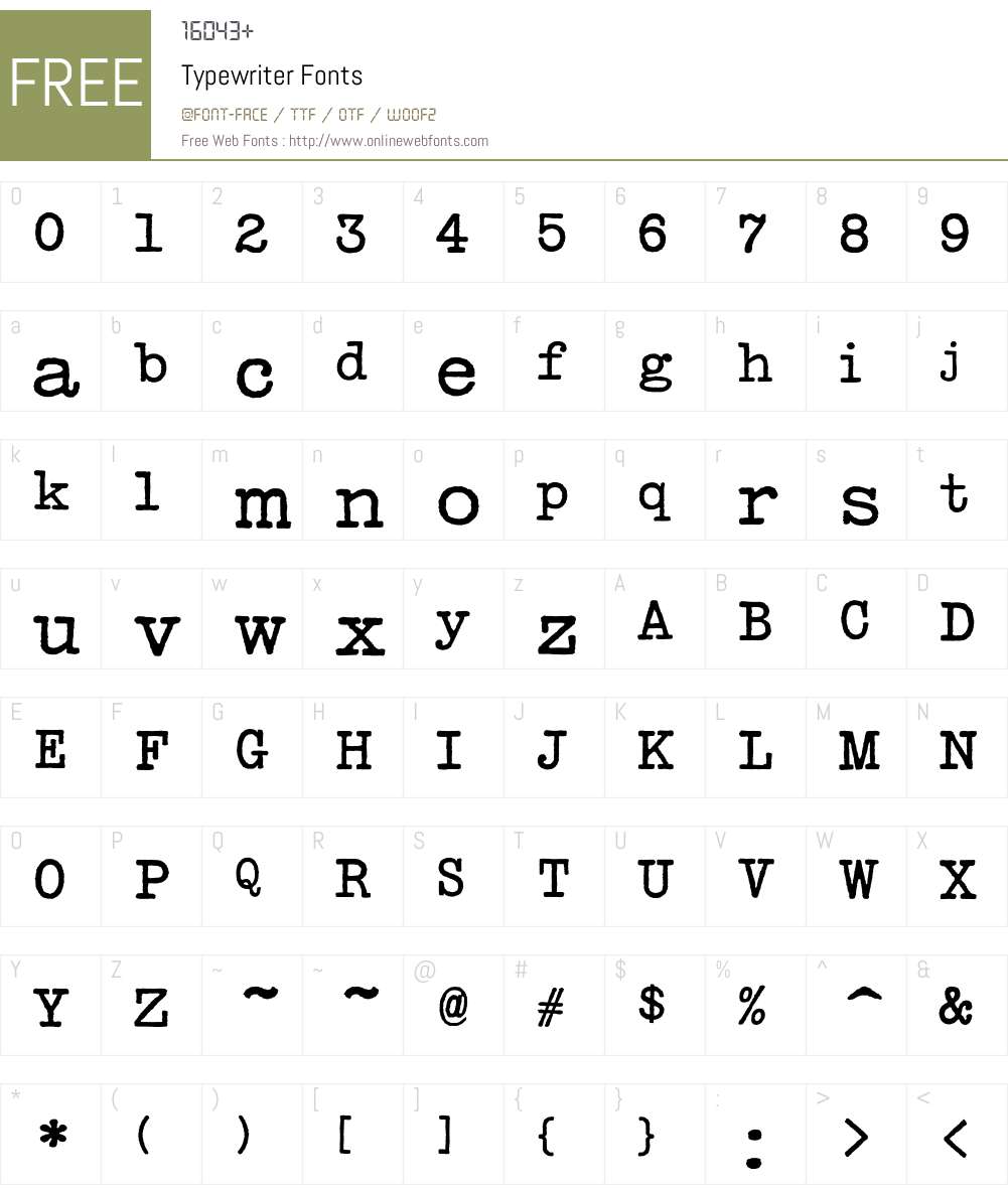 Typewriter Font Screenshots