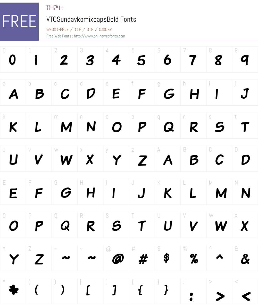 VTCSundaykomixcaps Font Screenshots