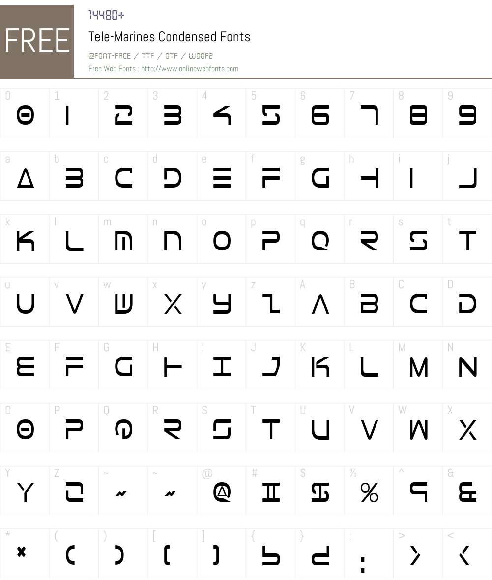 Tele-Marines Condensed Font Screenshots