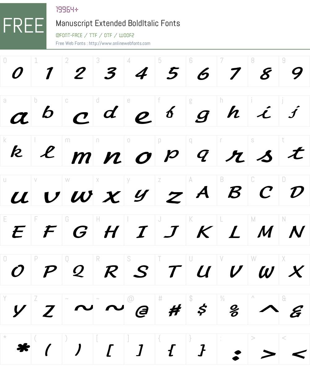Manuscript Extended Font Screenshots