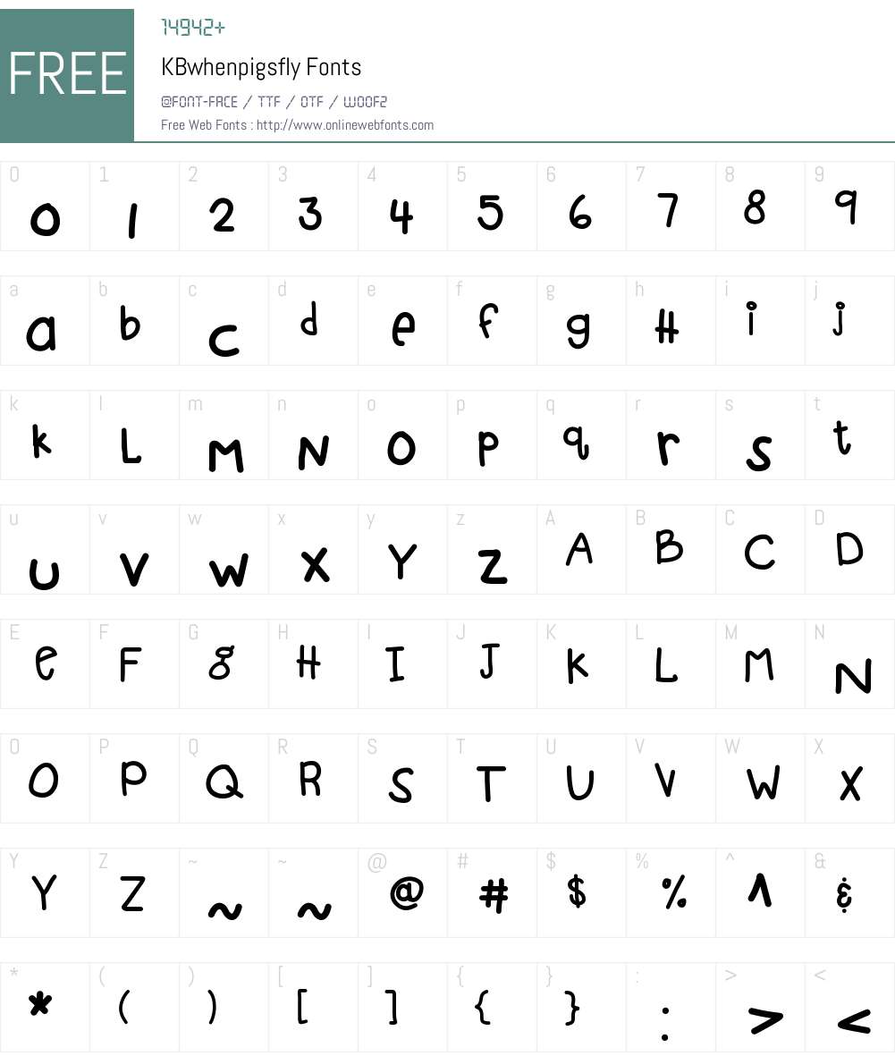 KBwhenpigsfly Font Screenshots