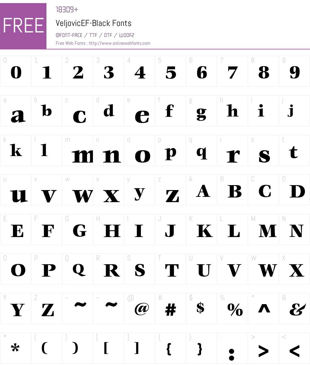 VeljovicEF Font Screenshots