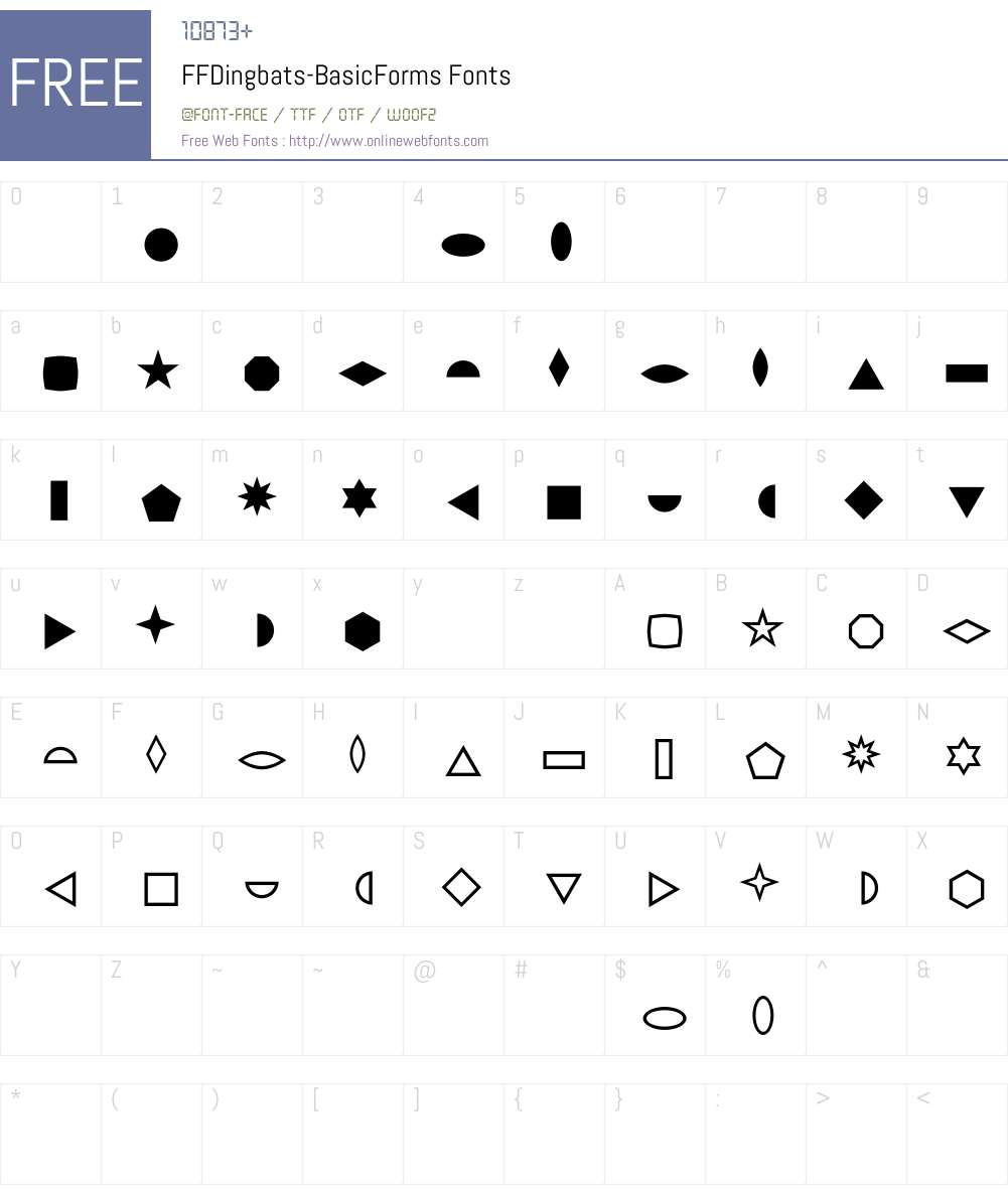FFDingbats Font Screenshots