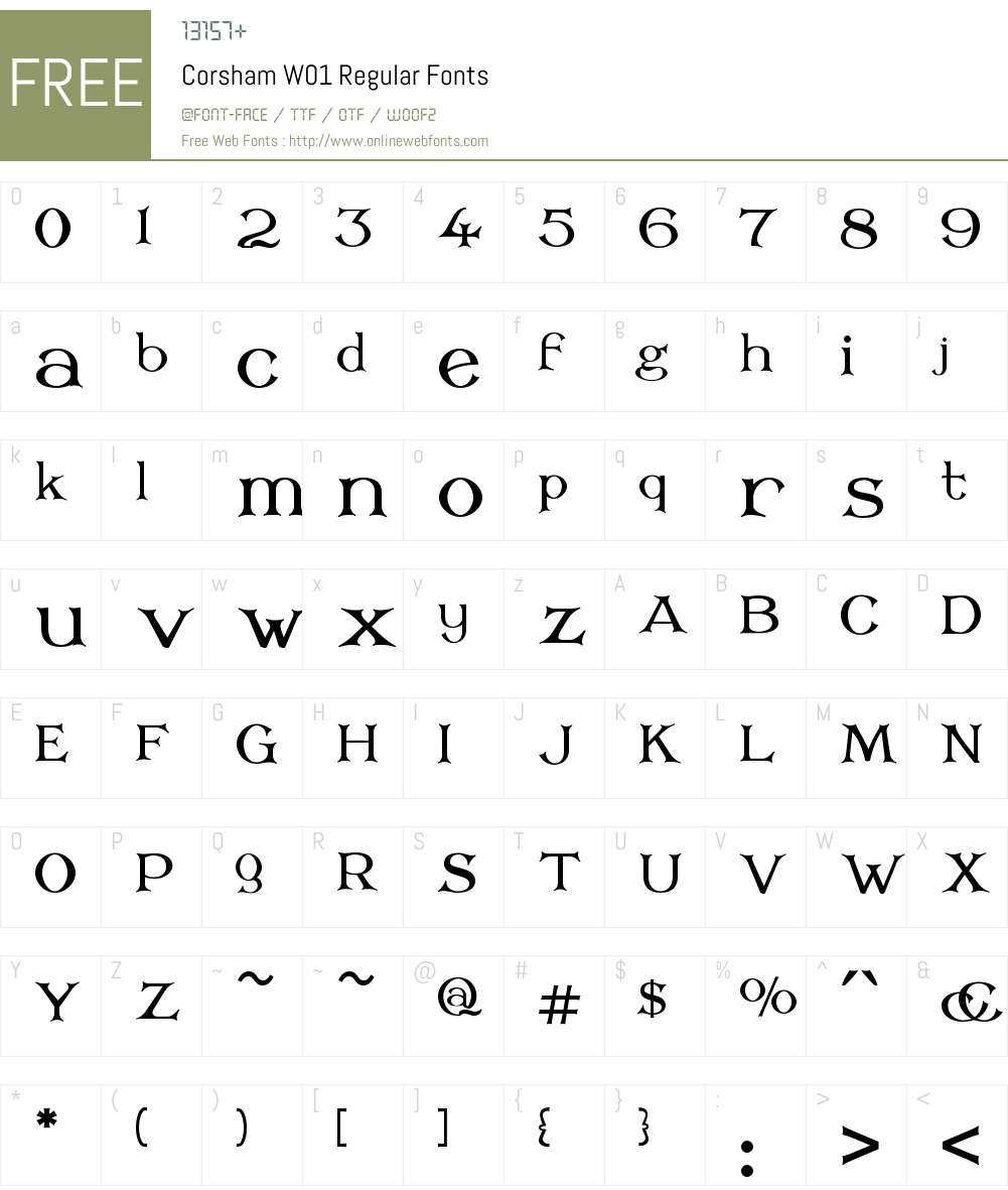 CorshamW01-Regular Font Screenshots