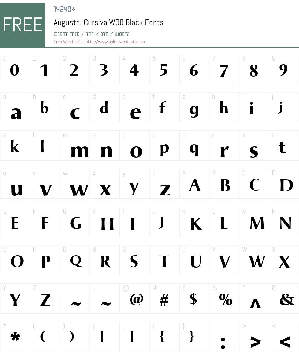 AugustalCursivaW00-Black Font Screenshots