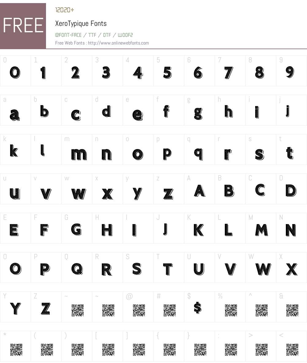 XeroTypique Font Screenshots