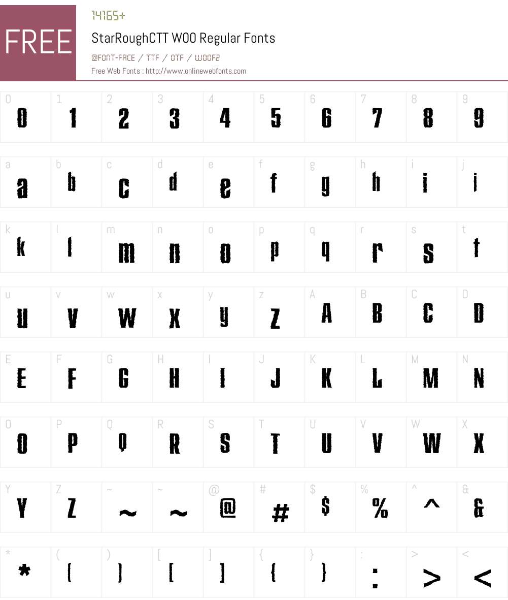 StarRoughCTTW00-Regular Font Screenshots