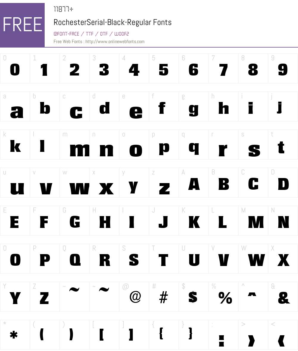 RochesterSerial-Black Font Screenshots