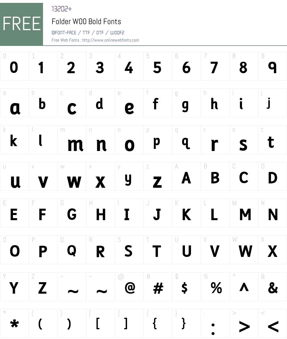 FolderW00-Bold Font Screenshots