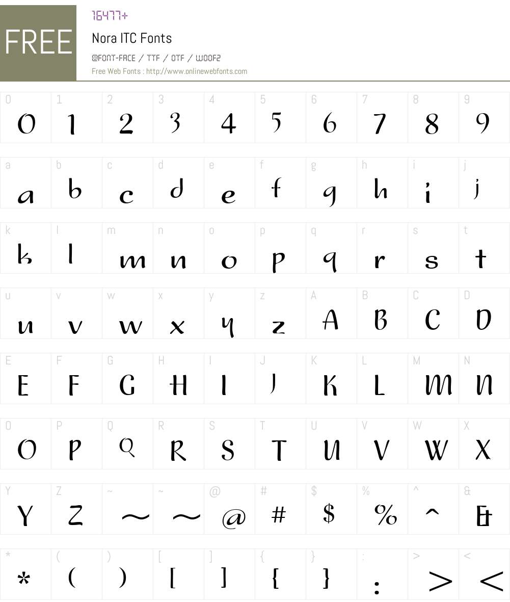 Nora ITC Font Screenshots