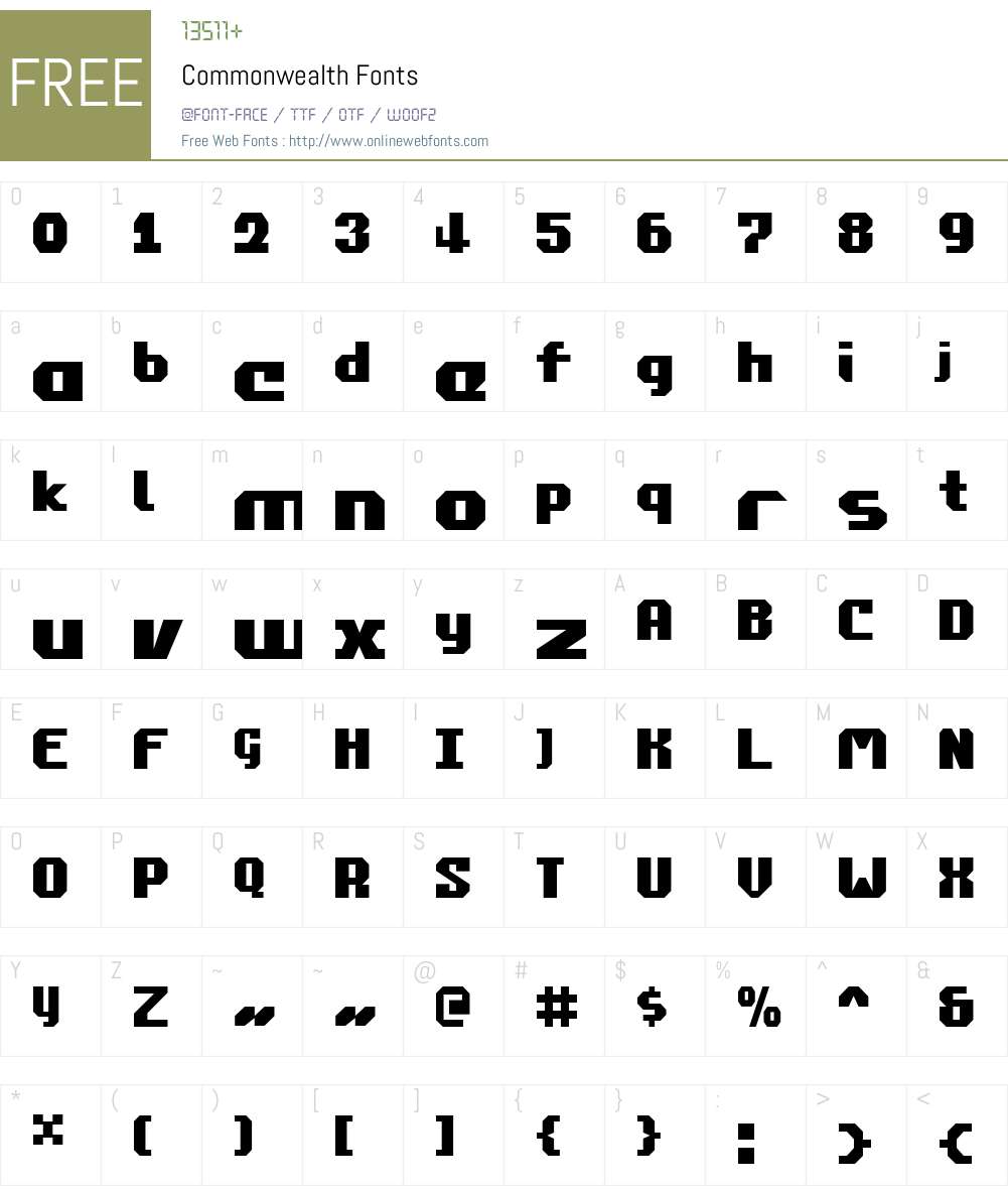 Commonwealth Font Screenshots
