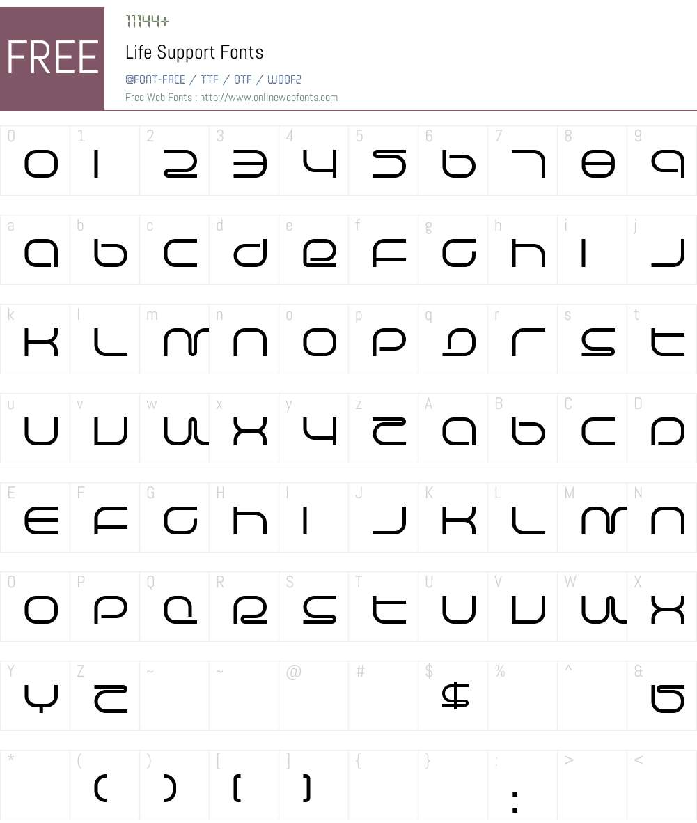 Life Support Font Screenshots
