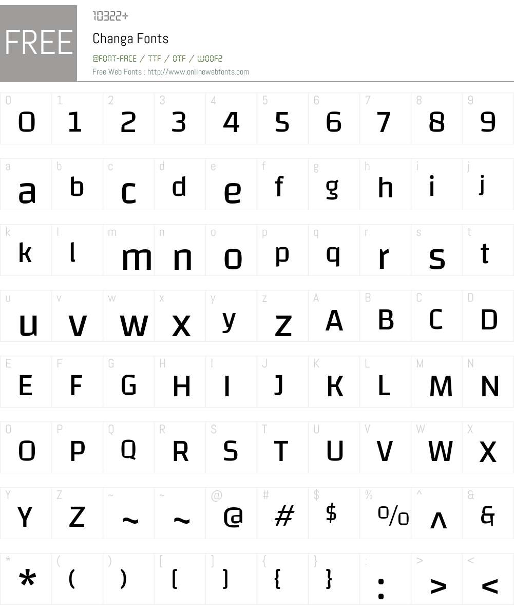 Changa Font Screenshots