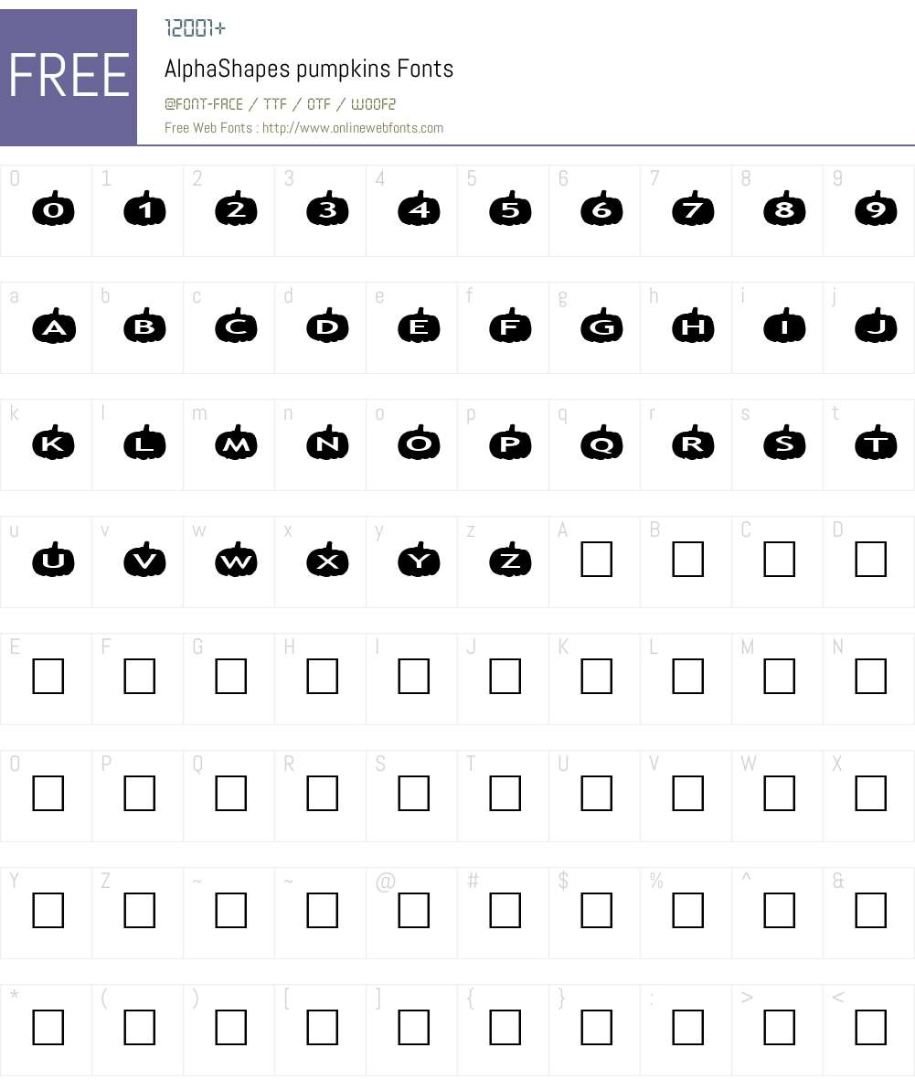 AlphaShapes pumpkins Font Screenshots