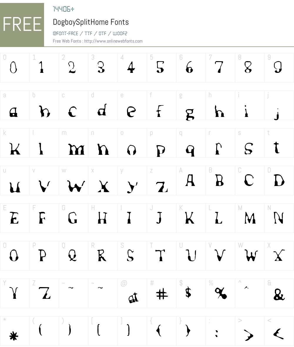 DogboySplitHome Font Screenshots