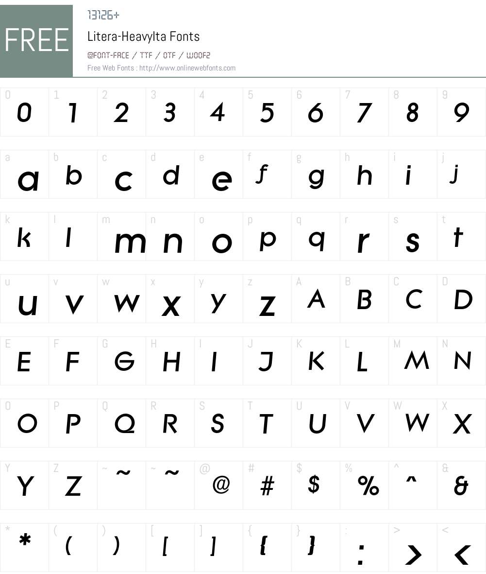 Litera-HeavyIta Font Screenshots