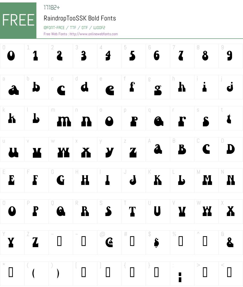 RaindropTooSSK Font Screenshots