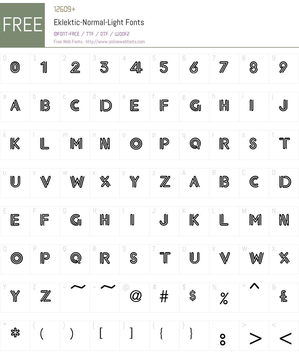 Eklektic-Normal-Light Font Screenshots