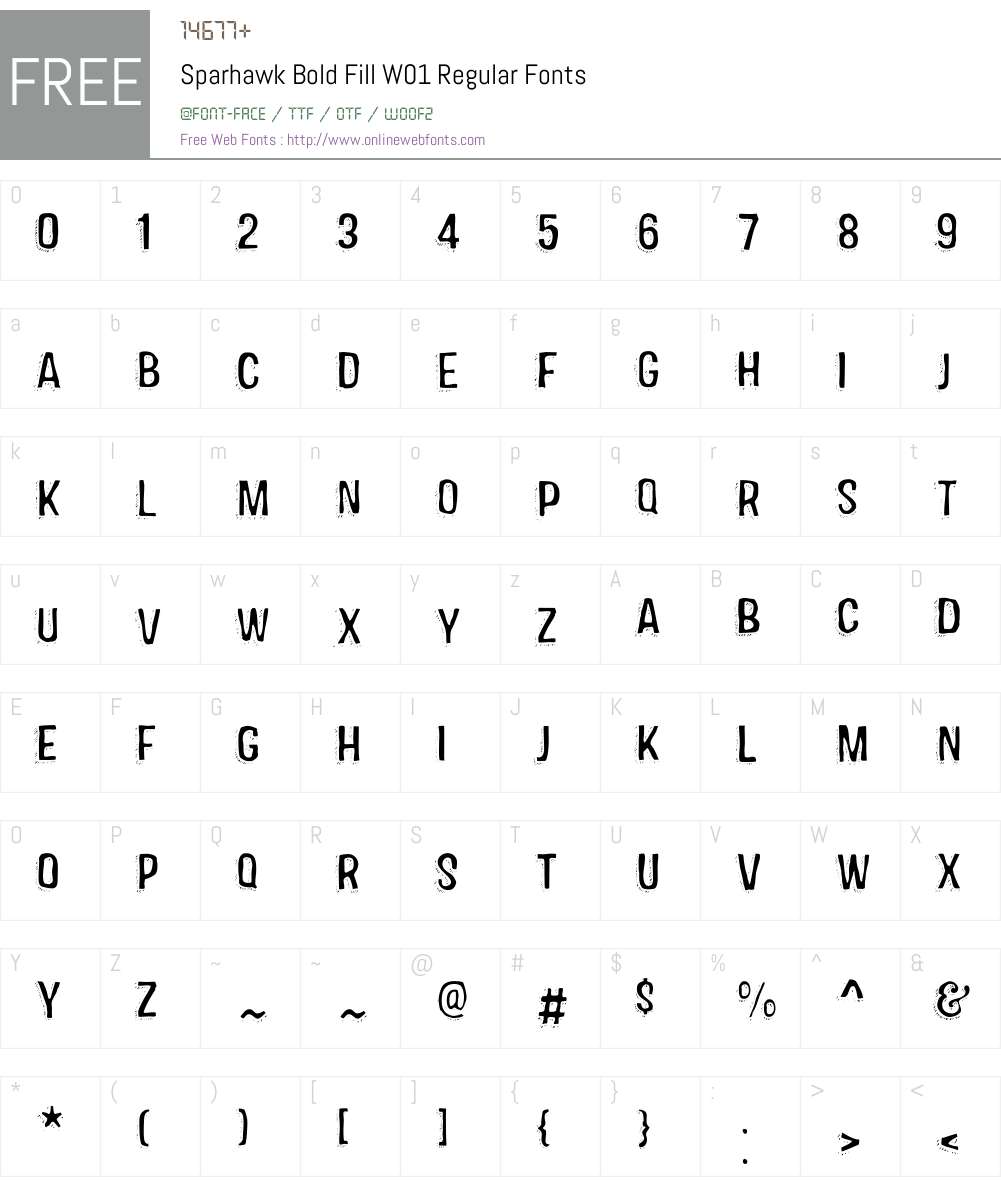 SparhawkBoldFillW01-Regular Font Screenshots