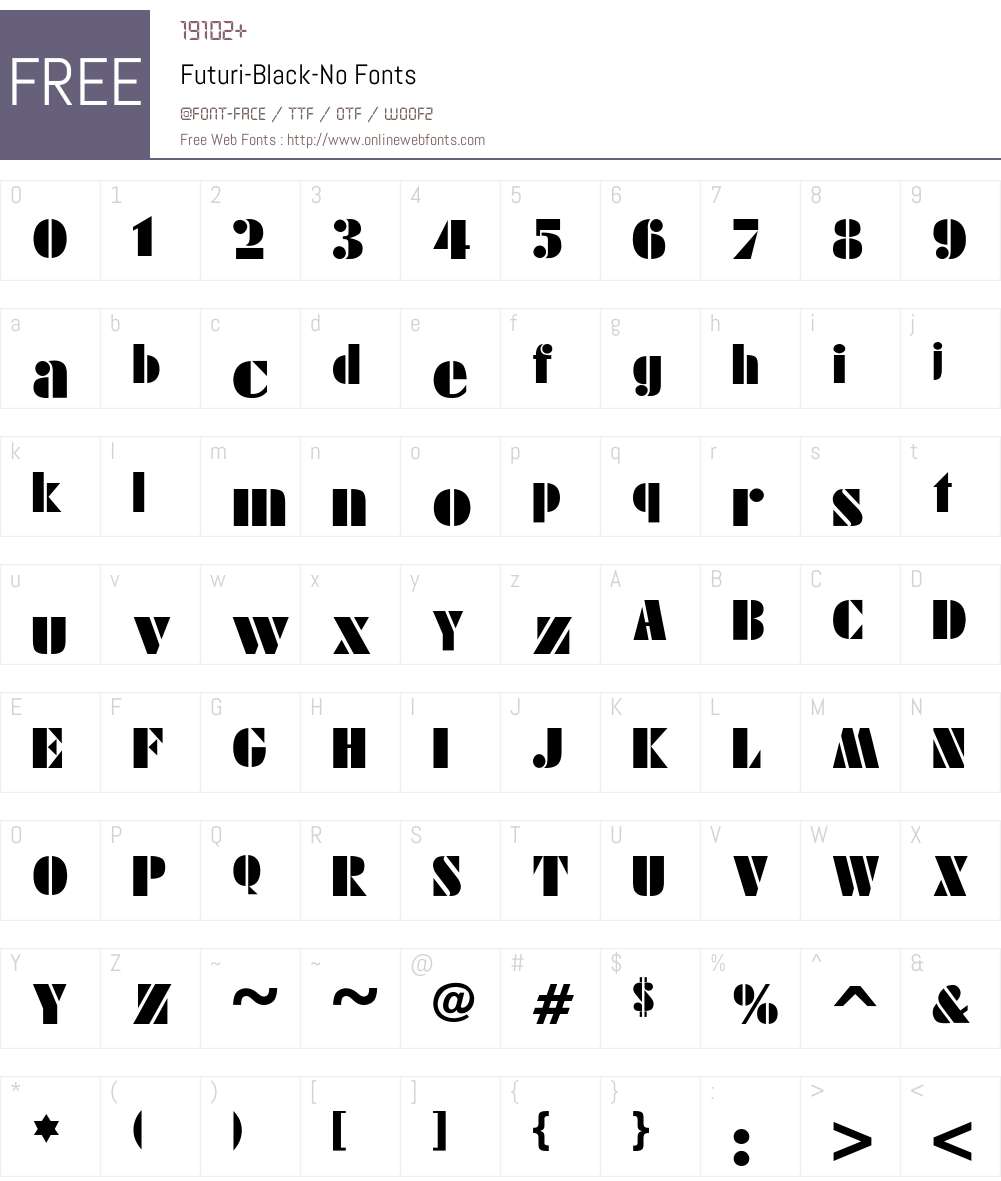 Futuri-Black-No Font Screenshots