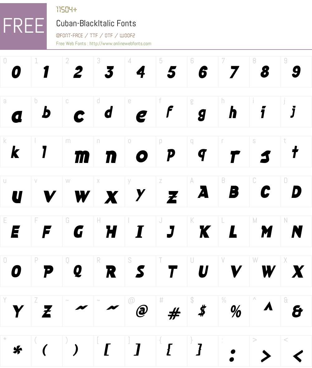 Cuban Font Screenshots