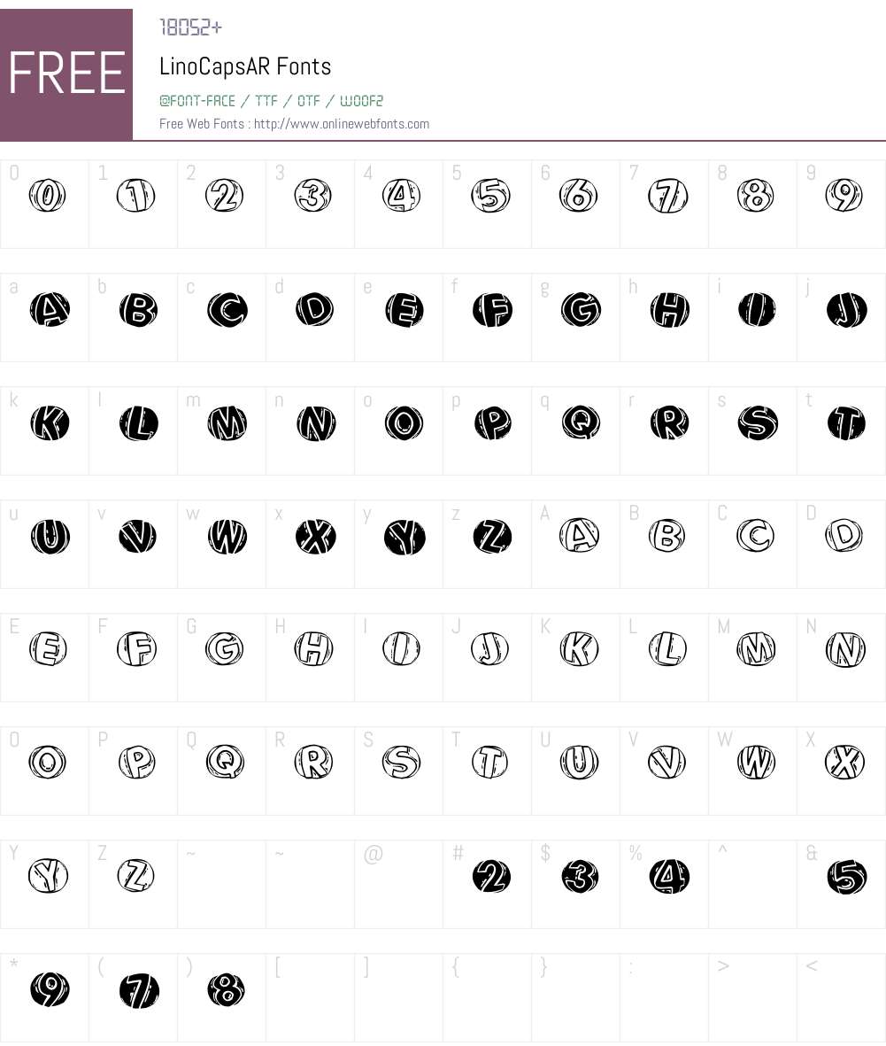 LinoCapsAR Font Screenshots