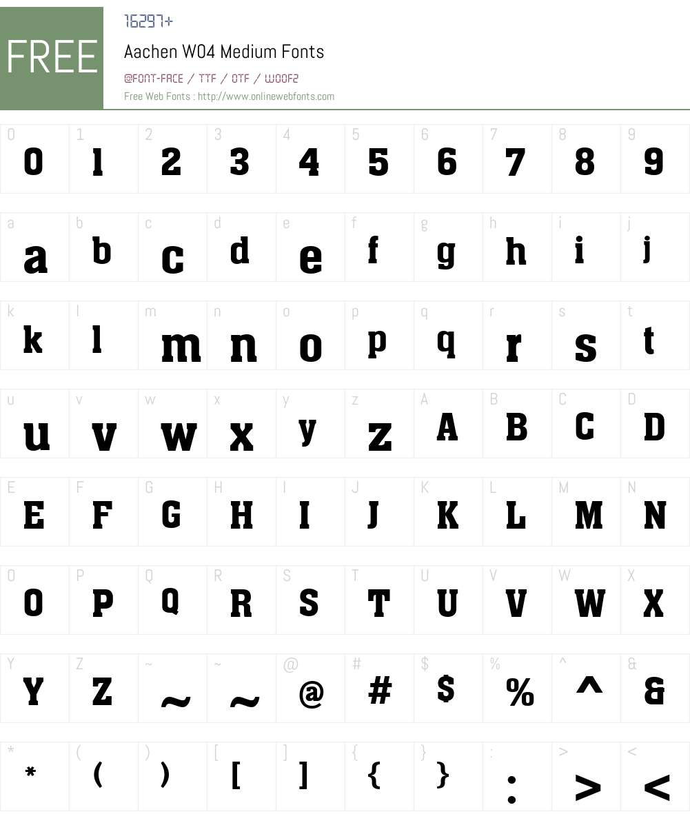 AachenW04-Medium Font Screenshots