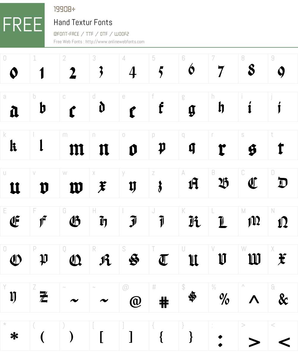Hand Textur Font Screenshots