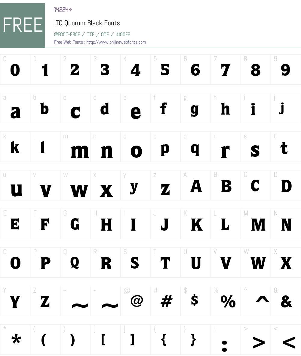 ITC Quorum Font Screenshots