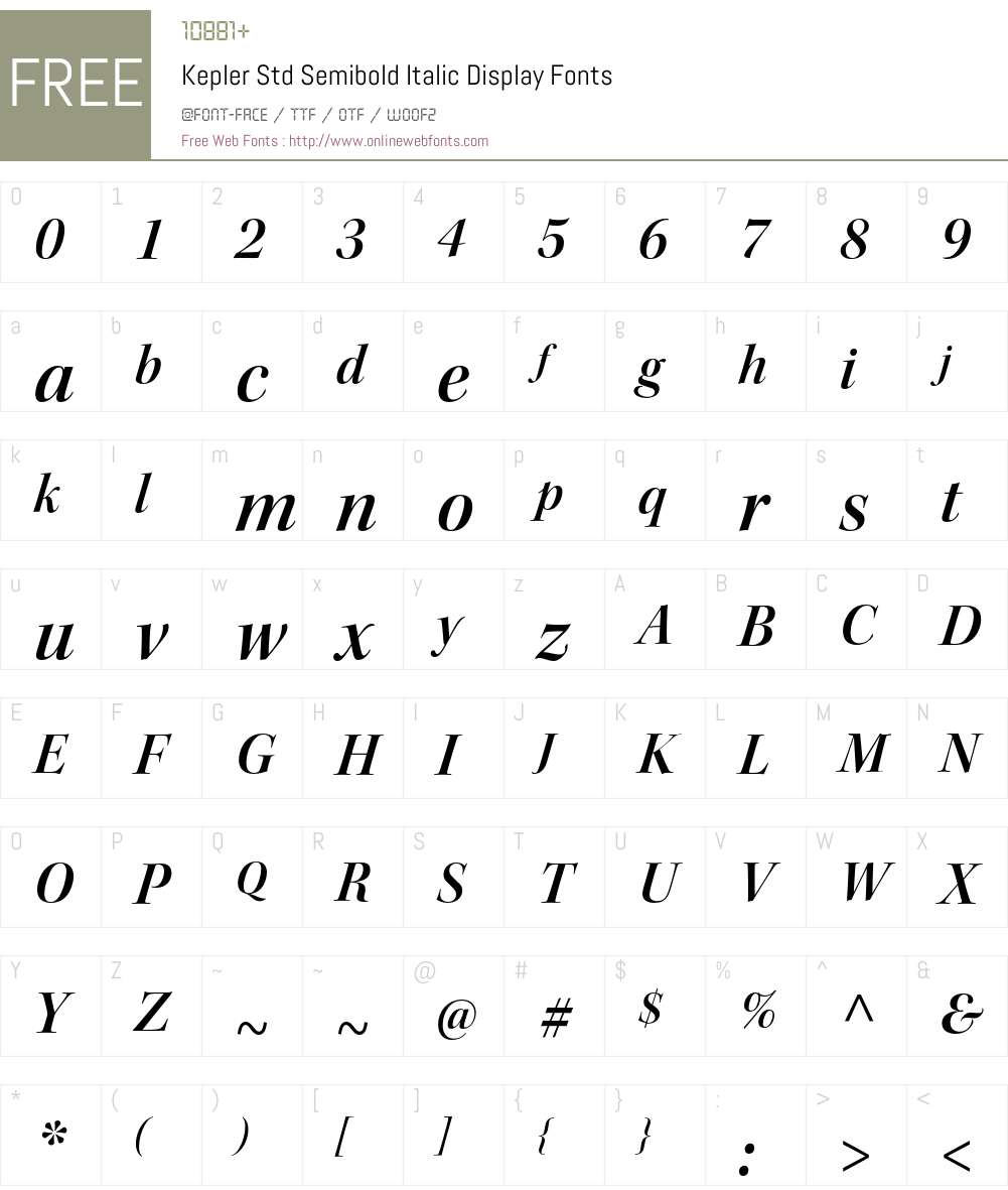 Kepler Std Font Screenshots