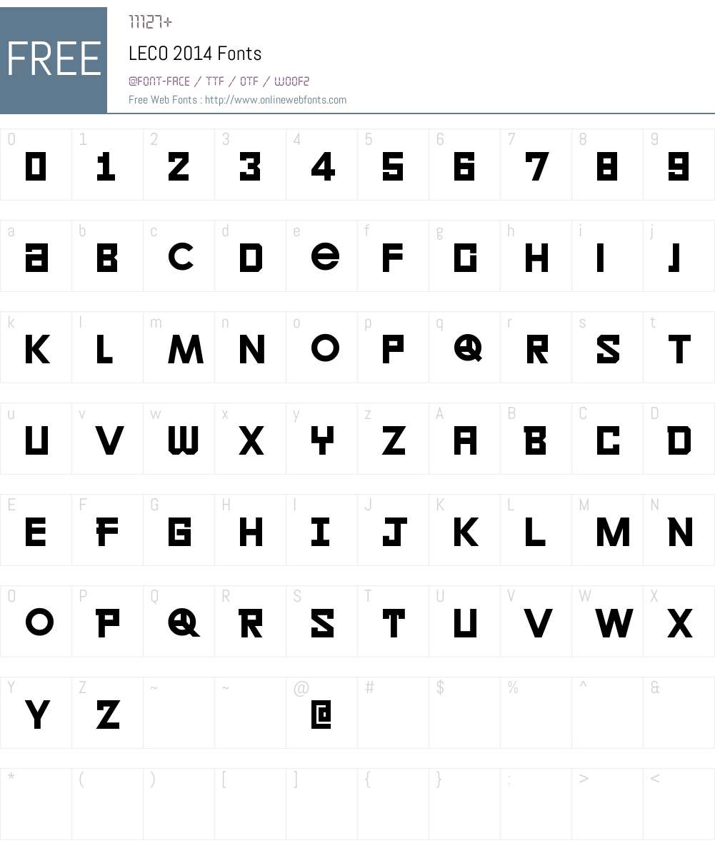 LECO 2014 Font Screenshots