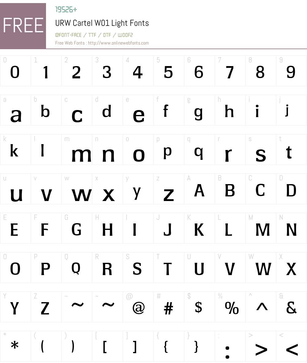 URWCartelW01-Light Font Screenshots
