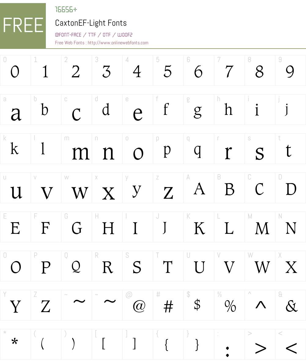 CaxtonEF Font Screenshots