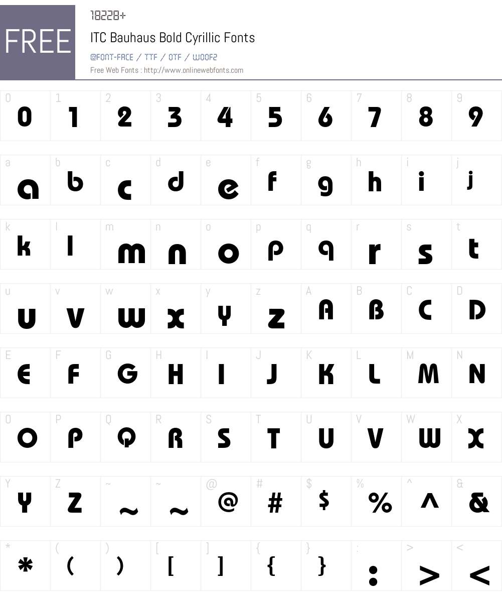 BauhausC Font Screenshots