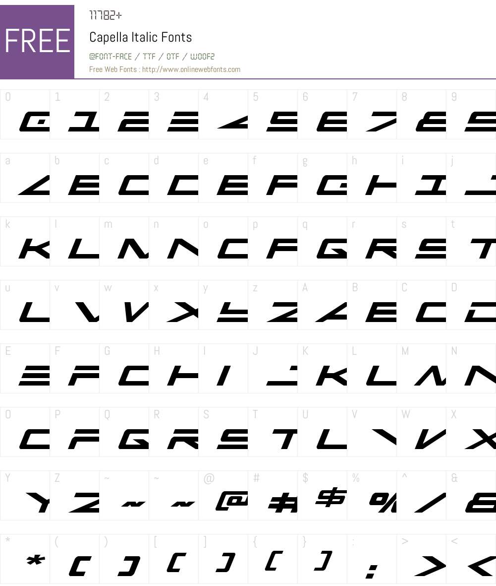 Capella Italic Font Screenshots