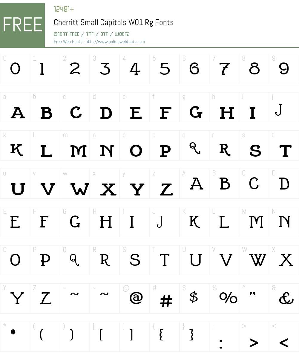 CherrittSmallCapitalsW01-Rg Font Screenshots