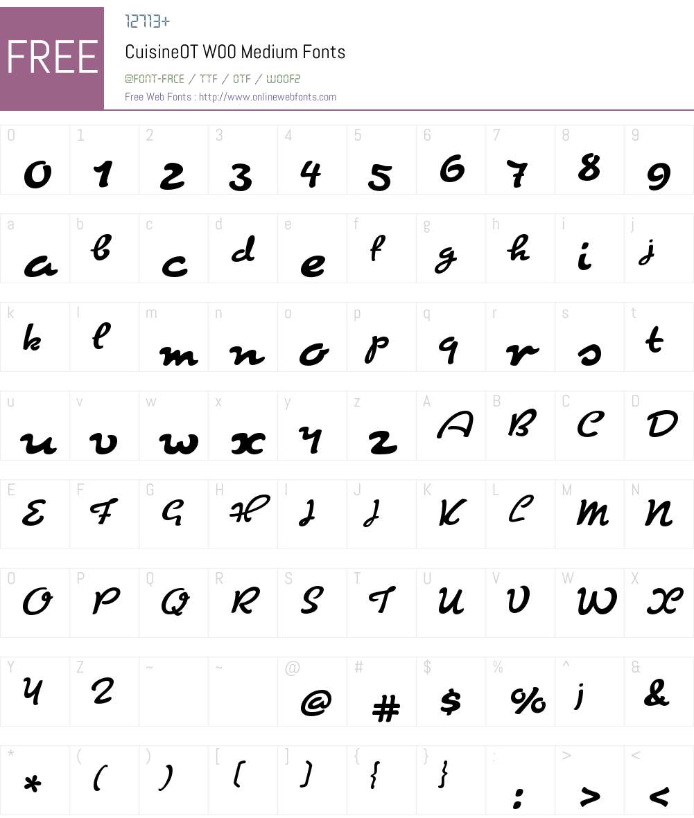 Cuisine Font Screenshots