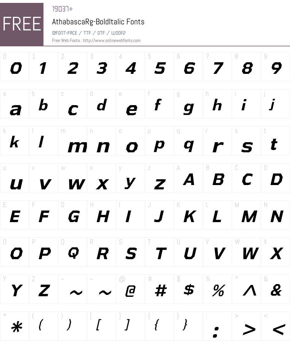 Athabasca Font Screenshots