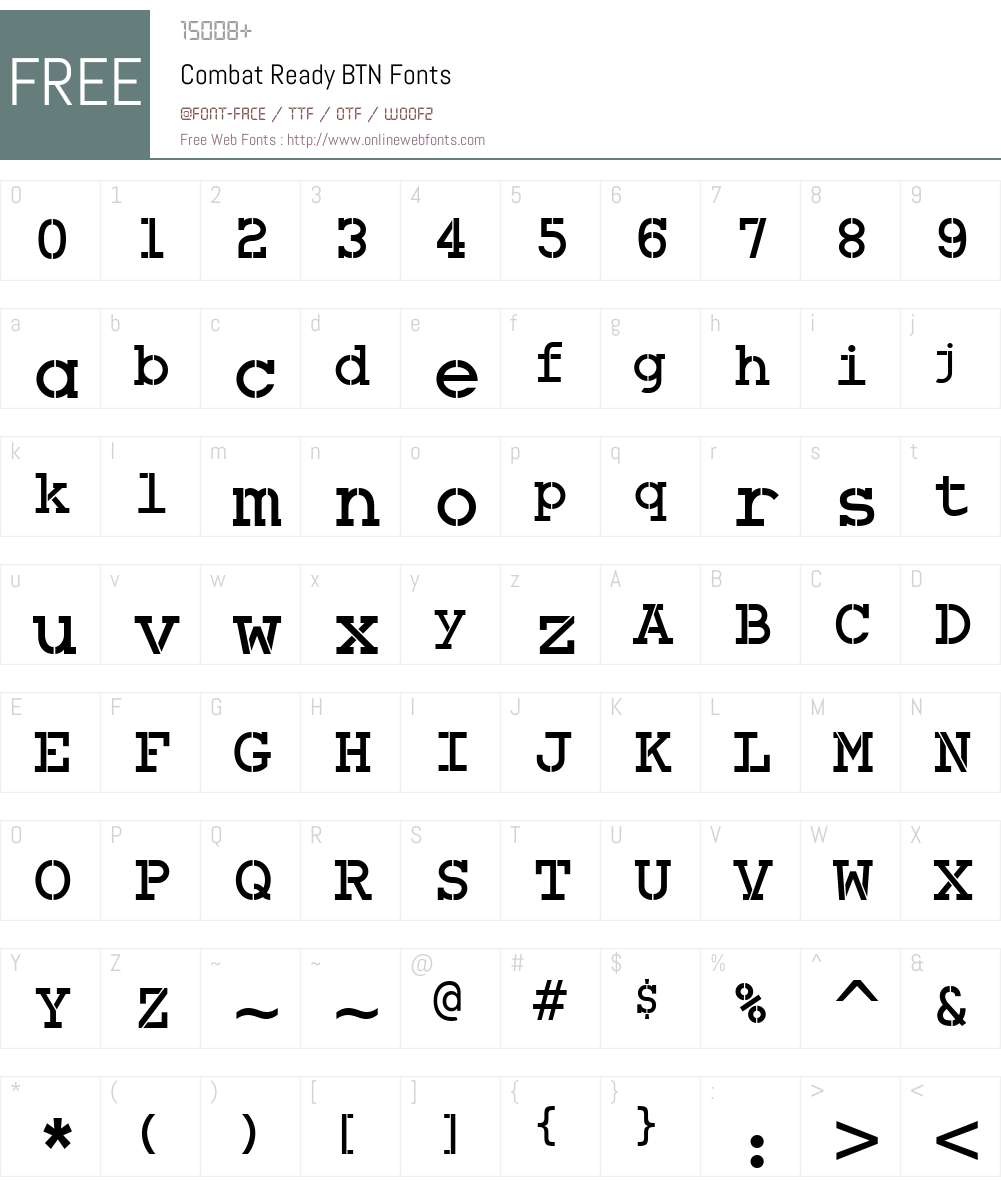 Combat Ready BTN Font Screenshots